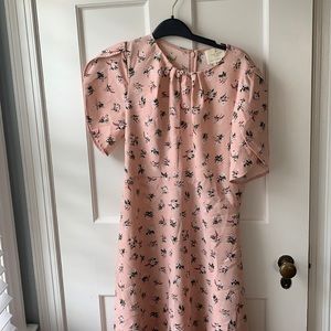 Pink dress w/ keyhole neck & flutter sleeves